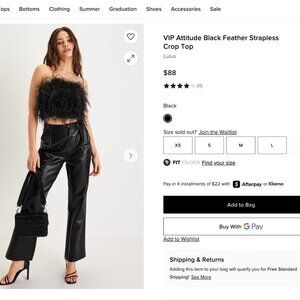 Myra Feather Top – Black (S)